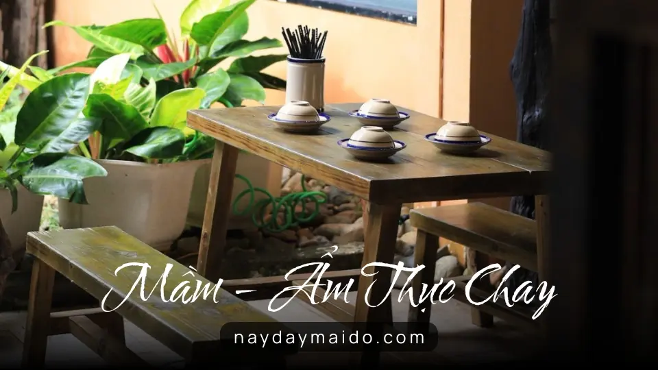 Không gian quán Mầm – Ẩm thực chay